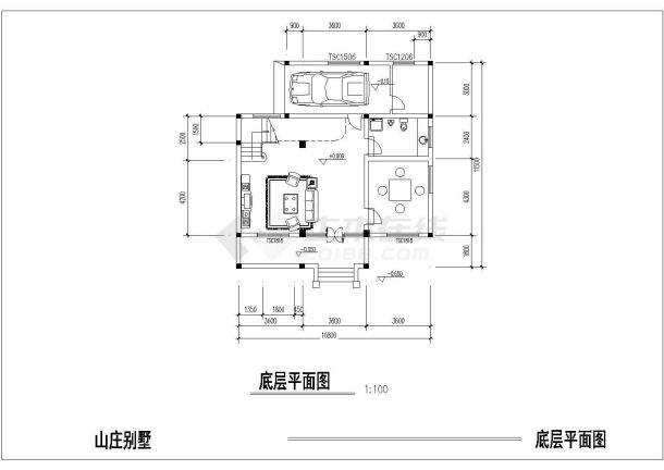 某山庄别墅建筑设计施工图（共9张）-图二