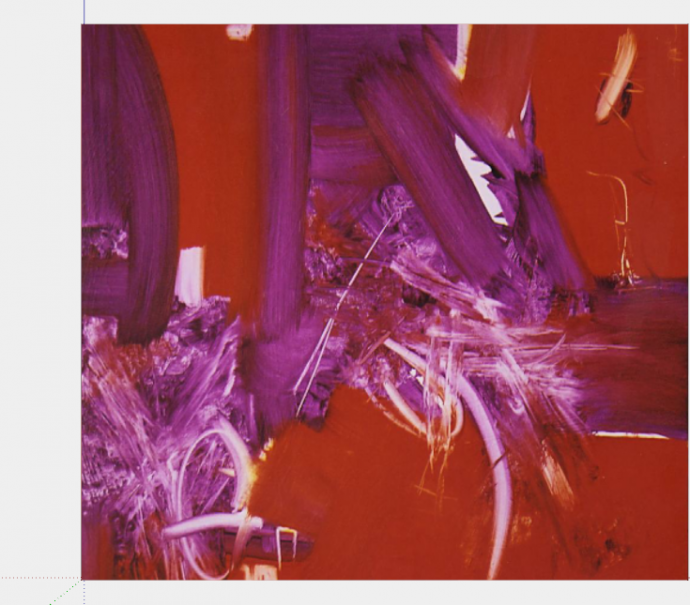 抽象红色玫瑰紫白色相撞的装饰画su模型_图1
