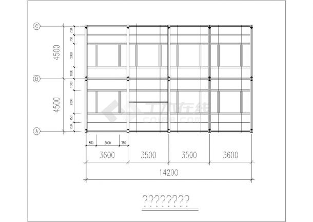 三层楼钢平台构件建筑结构设计图纸-图二