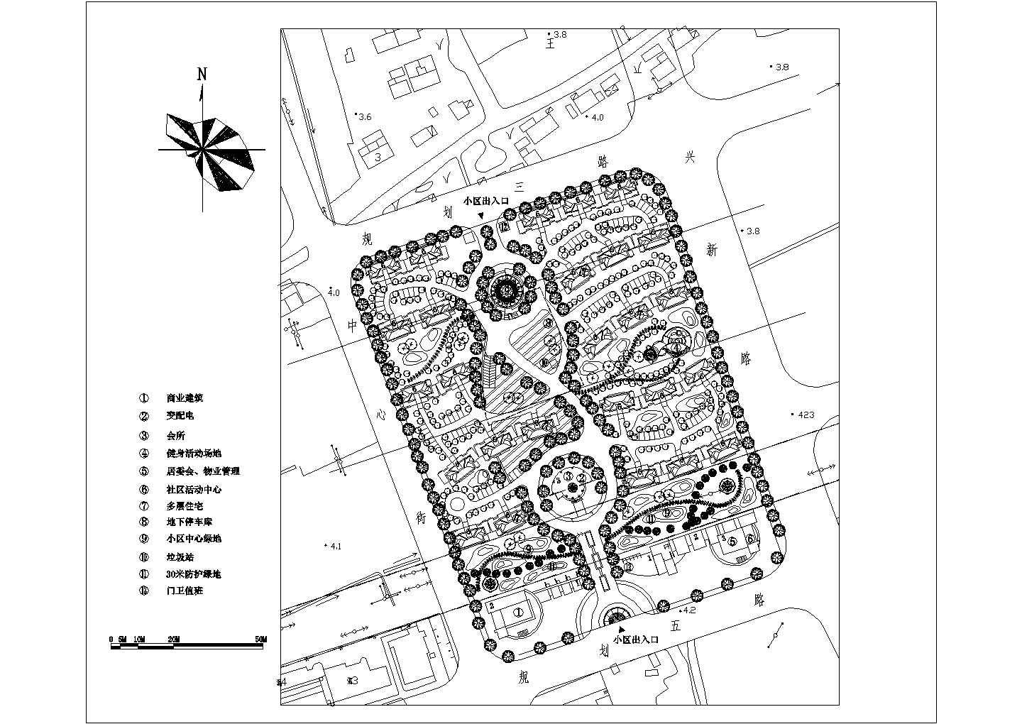 【上海市】金山小区规划设计平面图