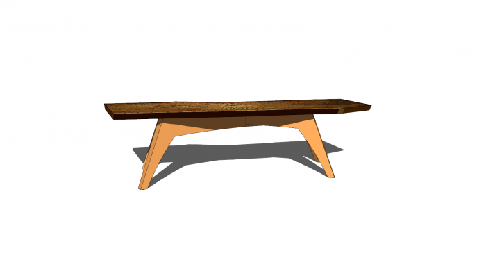 办公室家具桌椅木制桌子su模型_图1