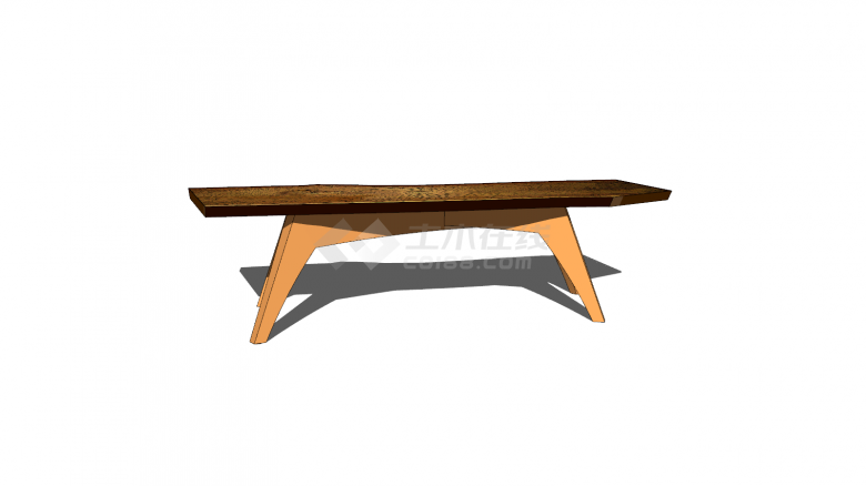 办公室家具桌椅木制桌子su模型-图一