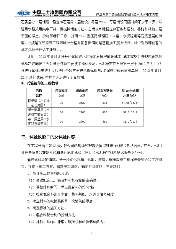 环岛东路中段道路路基试验段水稳层施工方案-图二