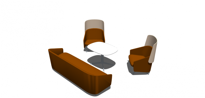 办公室洽谈区沙发椅子su模型_图1