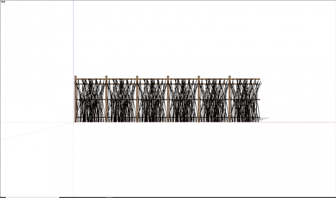 现代树枝堆积木质栏杆su模型_图1