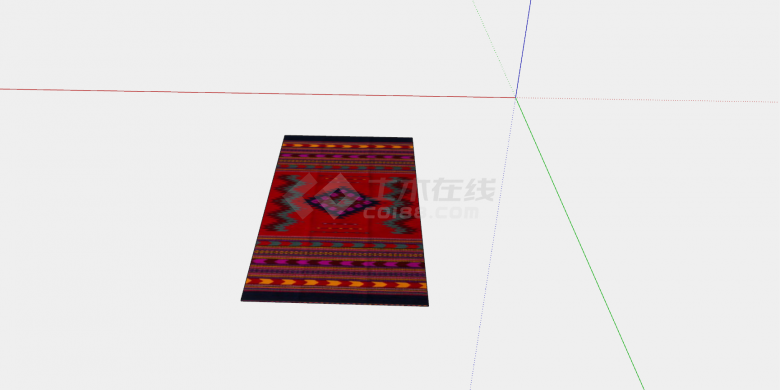 中式民族风古布艺地毯su模型设计-图一