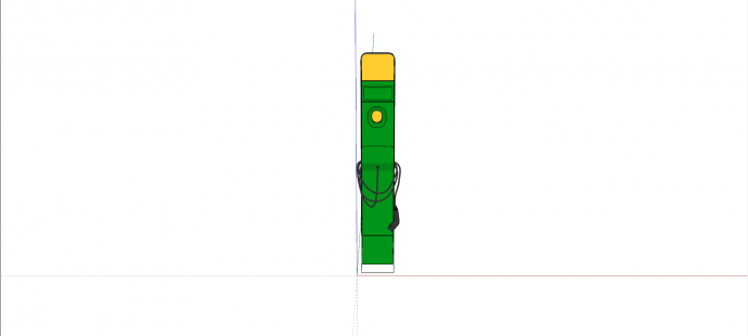 绿色立柱式一桩一充充电桩su模型_图1