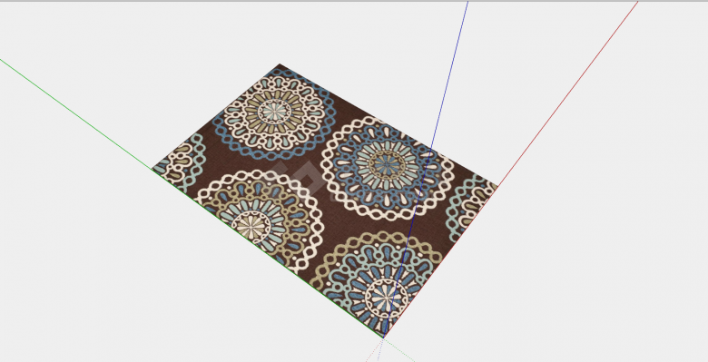 棕色花纹法式布艺地毯su模型设计-图二