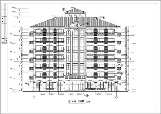 某法式酒店建筑施工图纸（共12张）-图二