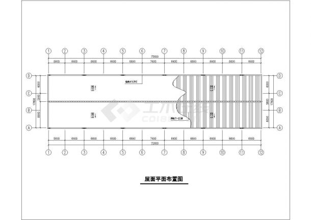 四川某石材公司土建工程钢结构厂房设计图-图二