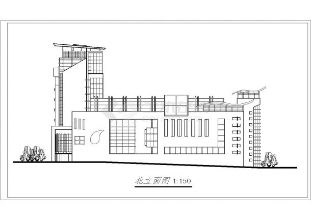 某风云大酒店的详细建筑方案设计图-图二
