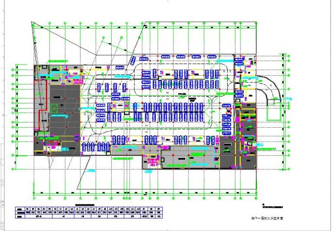 南方某地区建筑防火分区cad图纸_图1