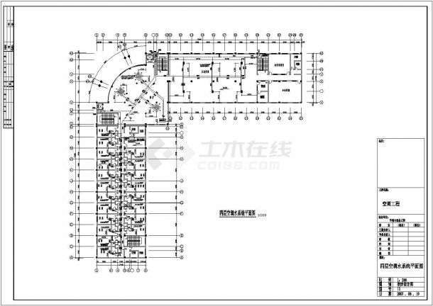 北京市某综合楼空调水系统平面设计图-图一