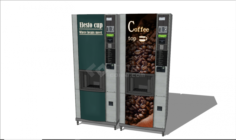 现代风格两台咖啡机su模型-图二