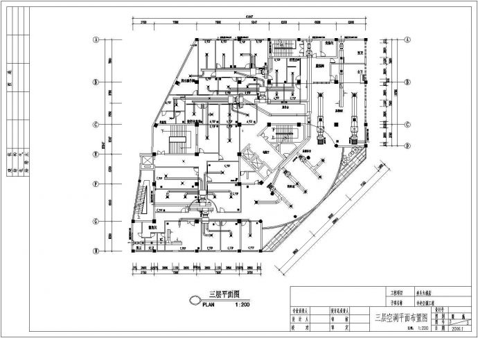 某城市火锅餐厅空调专业平面设计图_图1