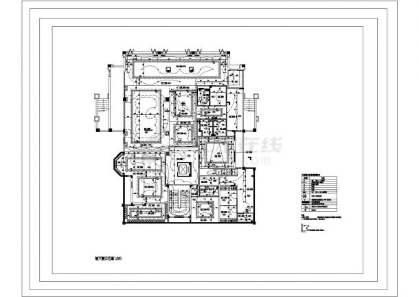 某地一套三层别墅地下室平面详细建筑施工图-图二