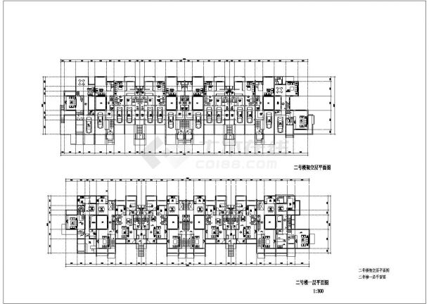 【西安】某小区叠加别墅建筑平面图-图二