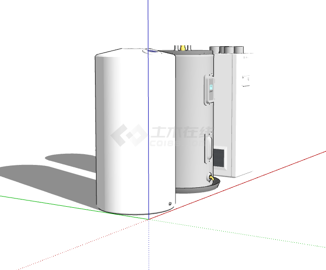 三个白色现代充电桩 充电站su模型-图二