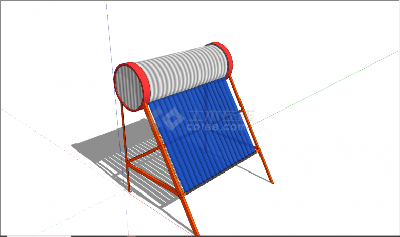 现代蓝板立式热水器su模型-图二