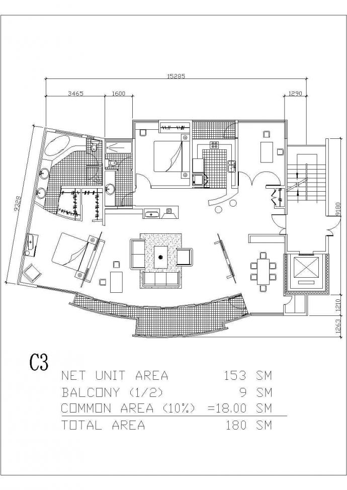 国外某地三层别墅规划建筑设计方案图_图1