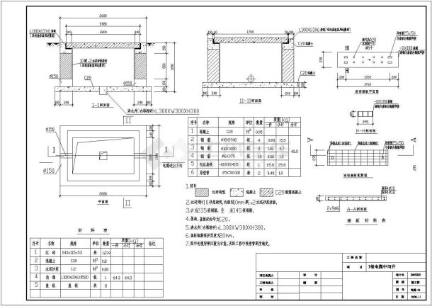 某建设工程电缆中间头井电气施工图-图一