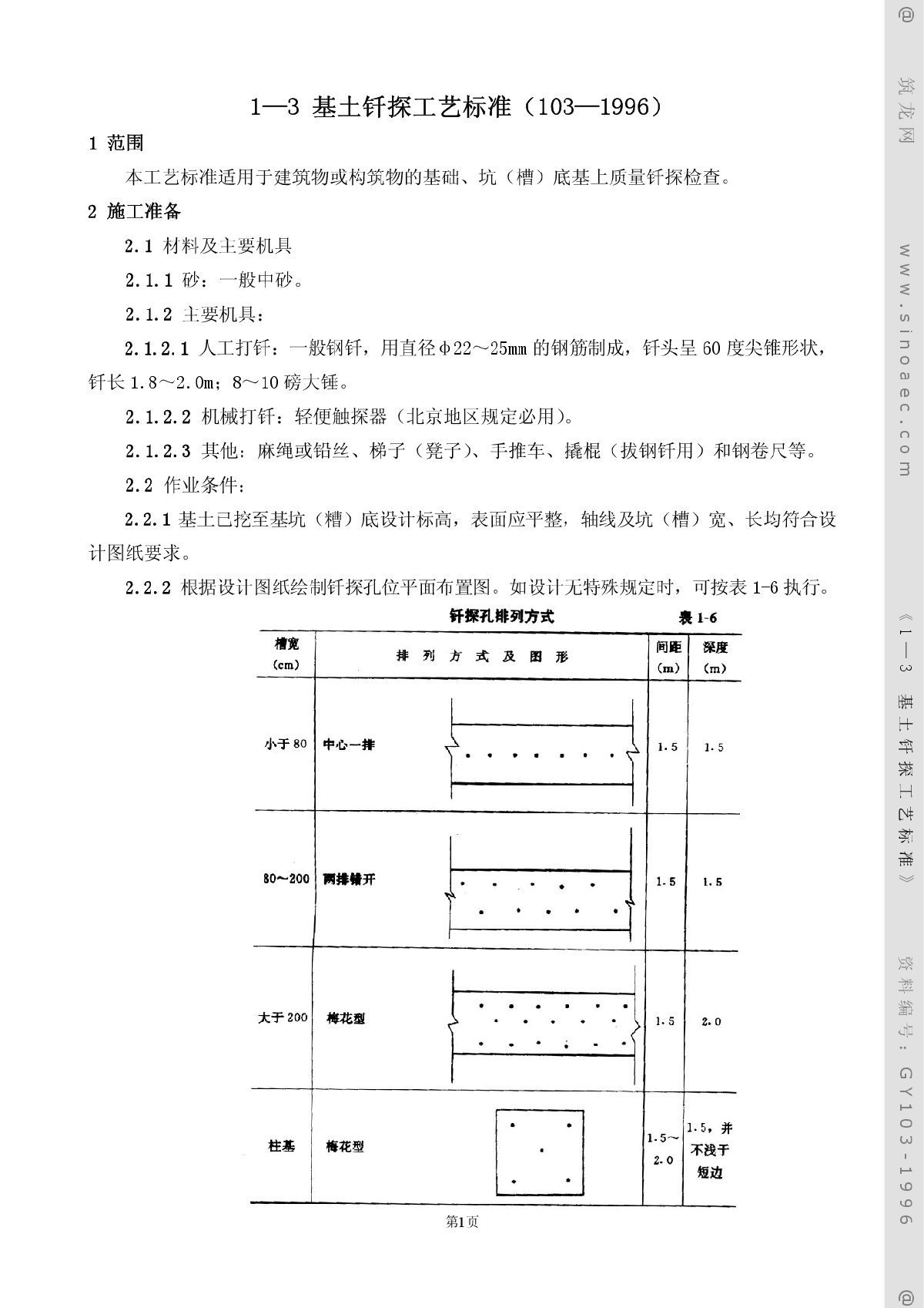 基础钎探工艺标准