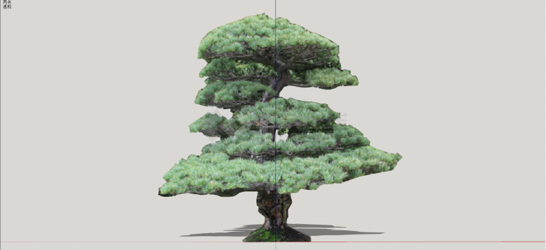白芽松造型松树组合su模型-图二