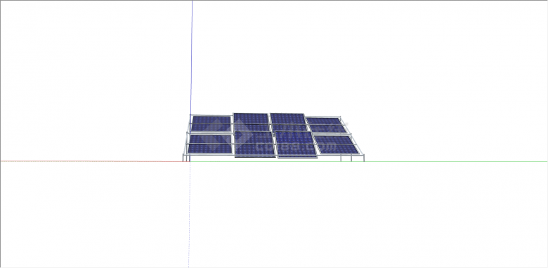 深蓝色太阳能电池板su模型-图二