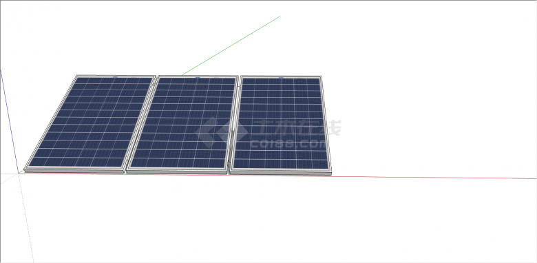 蓝白太阳能电池板组合su模型-图二