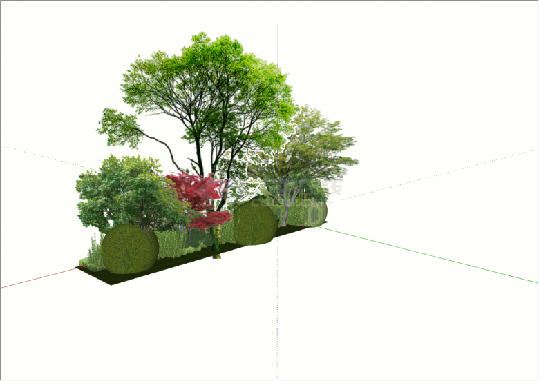 现代绿植景观植物组合su模型-图二