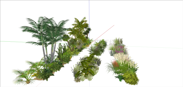 现代多绿植植物组合su模型-图二