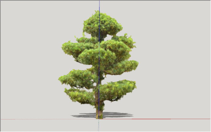 现代亮绿色绿丝带造型景观树su模型_图1