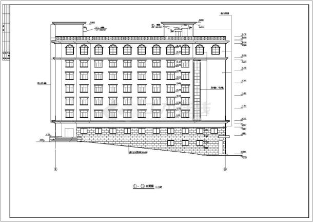 某大型综合楼的详细建筑设计施工图-图一