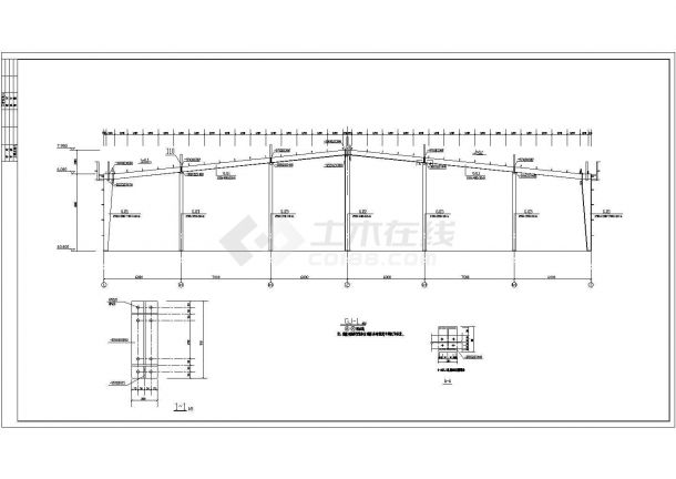 38米跨厂房结构图（含钢结构设计总说明）-图一