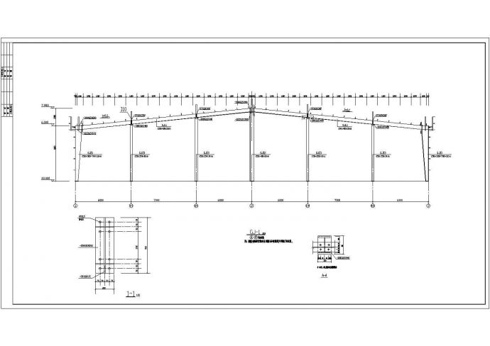 38米跨厂房结构图（含钢结构设计总说明）_图1