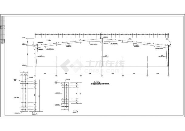 38米跨厂房结构图（含钢结构设计总说明）-图二