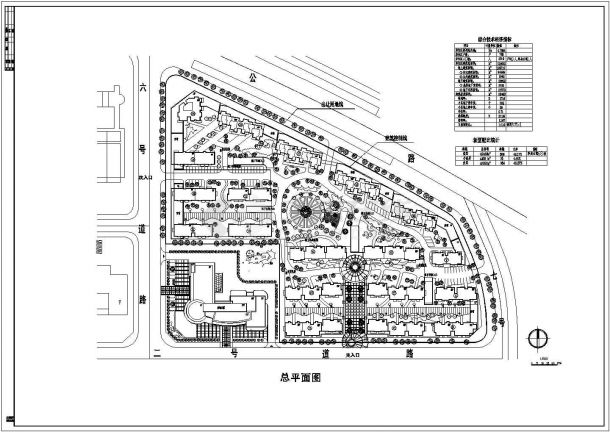 江河小区中央洋房建筑规划设计总图-图一