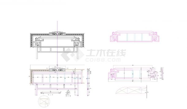 某卧室大型华韵床床头柜设计图-图一