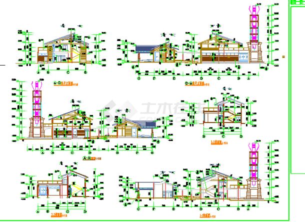 香洲半岛会所A栋的建筑设计施工图-图二