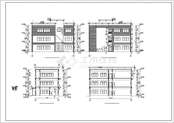 某地现代平顶会所平立剖建筑施工图-图二