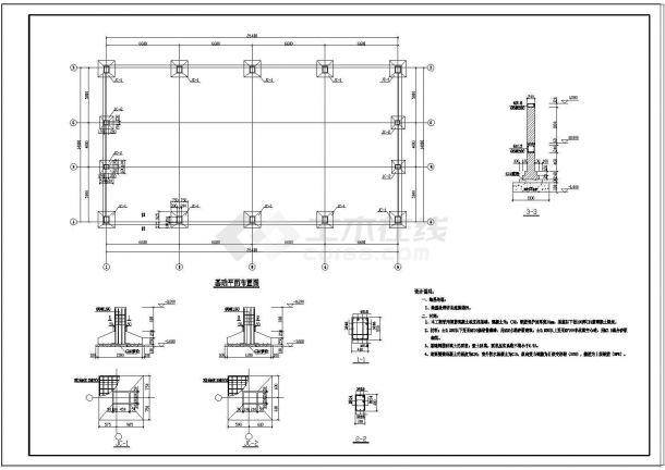 单层门式刚架厂房结构设计图纸（共九张）-图二