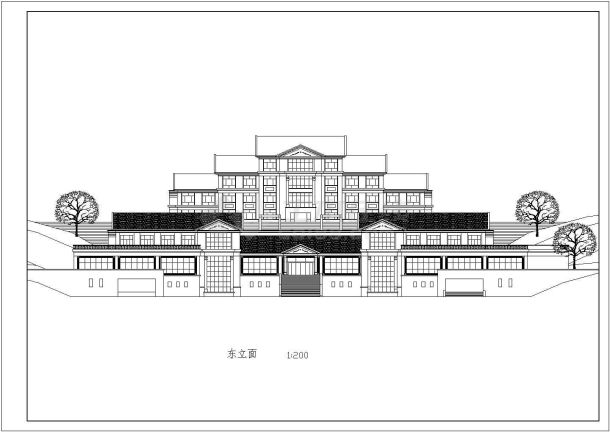 某地小型休闲山庄的建筑设计方案图-图一