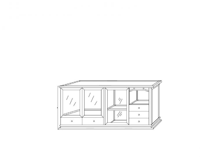 某大厅立体式明欧餐边柜设计图_图1