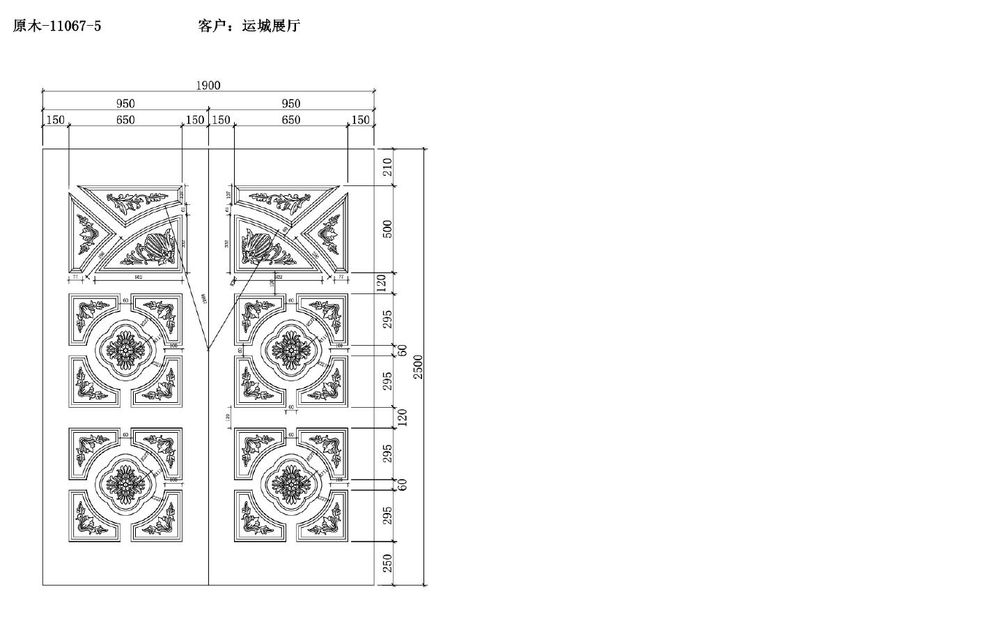欧式-11067-5 运城大橱窗门详图CAD图
