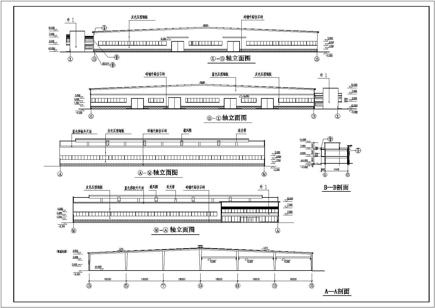 某地轻钢厂房的详细建筑设计施工图