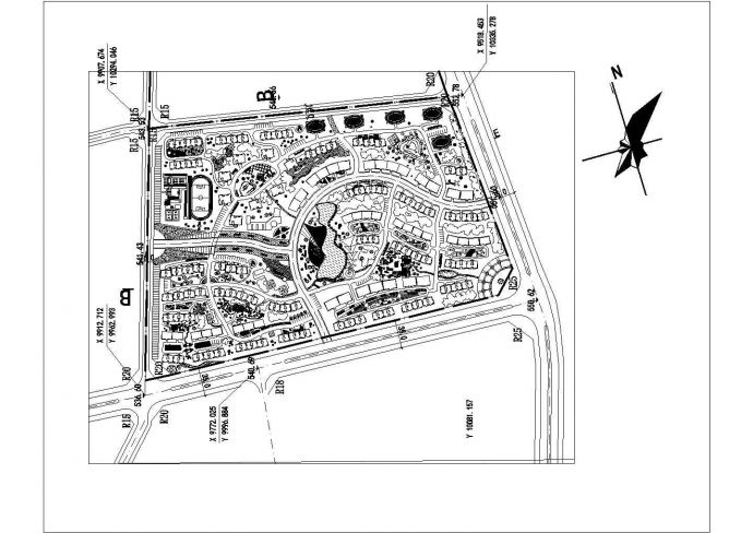 【湖南省】某地小区建筑规划设计图_图1