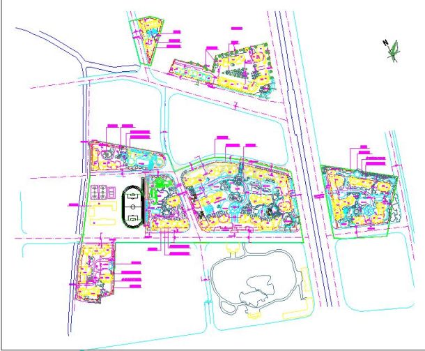 某百年古城建筑拆迁改造规划总图纸-图一