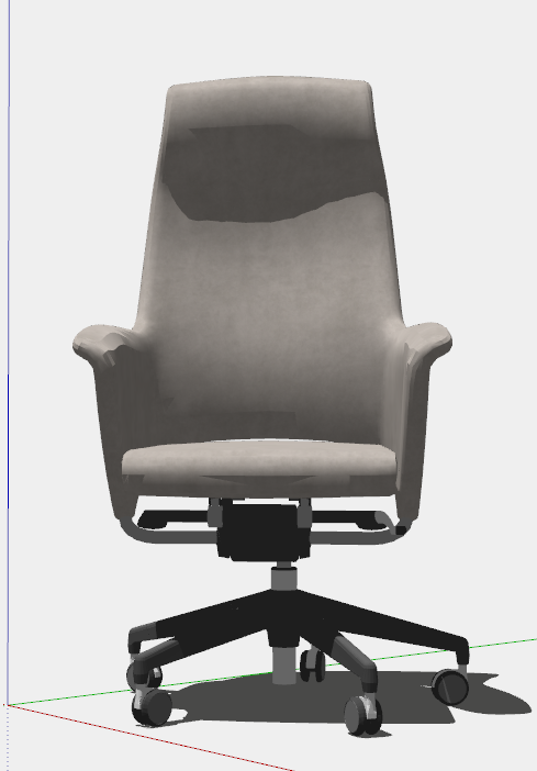 浅灰绿色带旋转轮的办公椅子su模型_图1