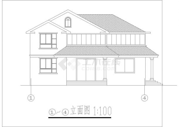 【江苏省】某乡村两层别墅建筑方案设计图(效果图)-图二