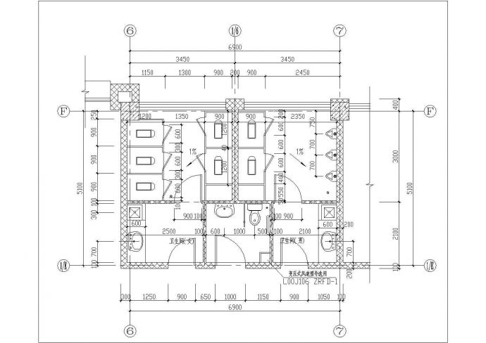 某省学校图书馆建筑方案设计平面图_图1